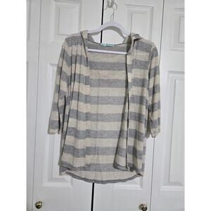 Maurices large women's striped open front hooded cardigan
